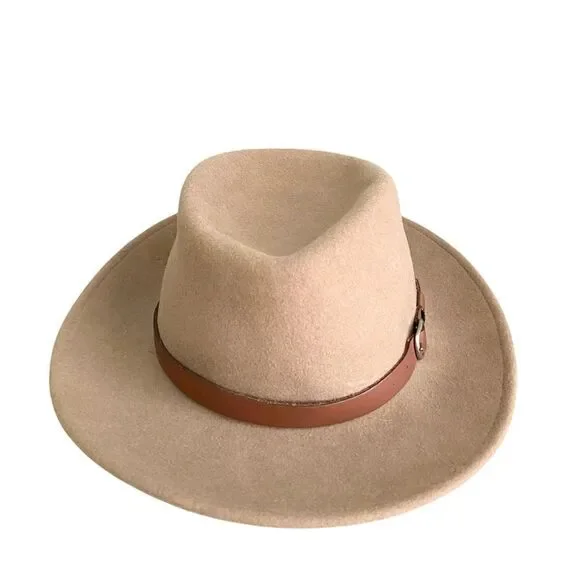 Bailey Briar Wool Fedora Hat with Taupe Brown Band